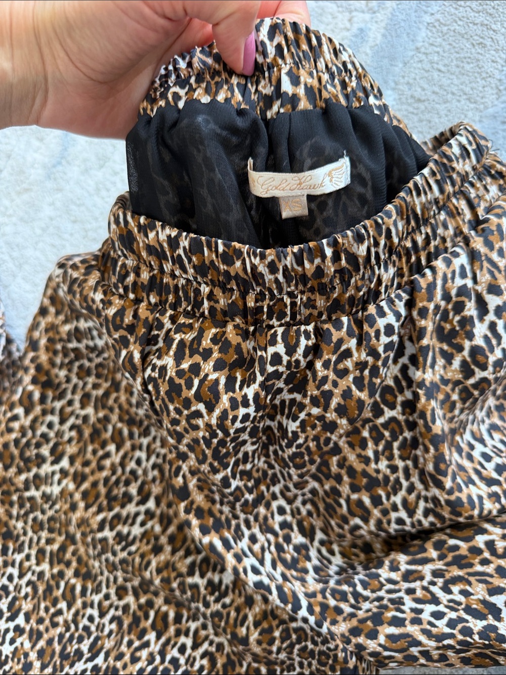 Gold Hawk 100% silk Leopard Satin Cami & Wide-Leg Set - Brown Black - Picture 6 of 8